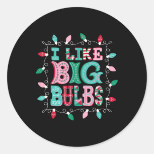 Ik hou van grote bollen kerstverlichting die bij f ronde sticker