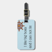 Ik hou van grote boten en ik kan niet van cruises  bagagelabel (Voorkant verticaal)