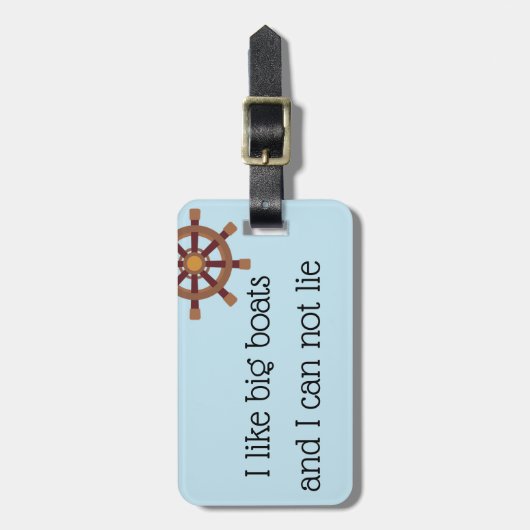 Ik hou van grote boten en ik kan niet van cruises bagagelabel (Voorkant verticaal)
