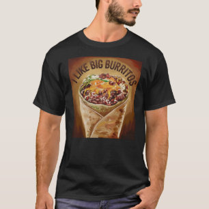 Ik hou van grote burrito's t-shirt