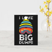 Ik hou van grote dumpen cool snowboarden skiën Pet Kaart (Gele Bloem)