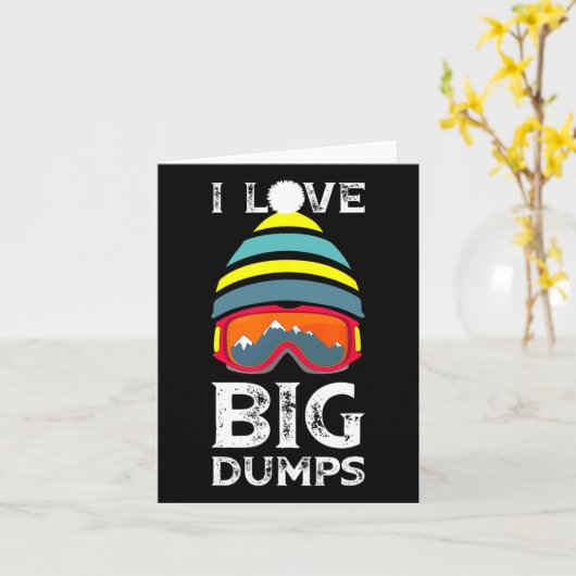 Ik hou van grote dumpen cool snowboarden skiën Pet Kaart (Gele Bloem)