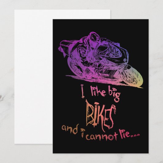 Ik hou van grote fietsen en ik kan niet liegen, Ma Feestdagenkaart (Voorkant / Achterkant)