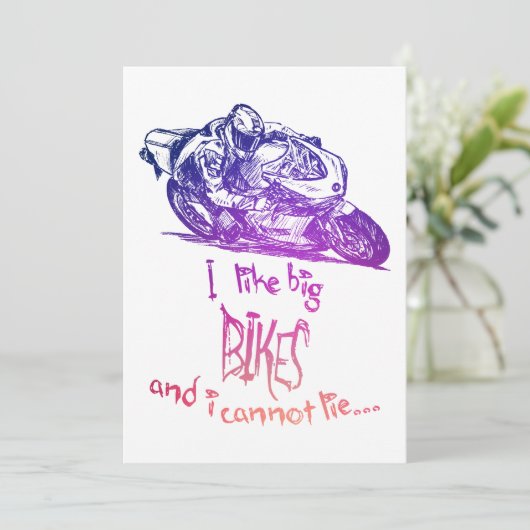 Ik hou van grote fietsen en ik kan niet liegen Man Feestdagenkaart (Staand voorkant)