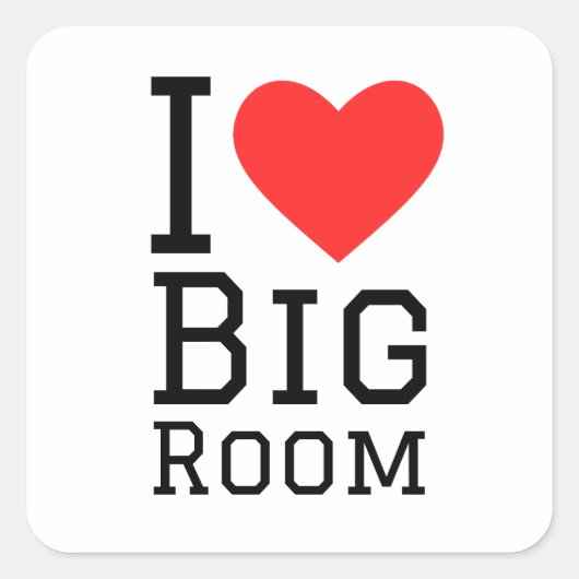 Ik hou van grote kamer vierkante sticker (Voorkant)