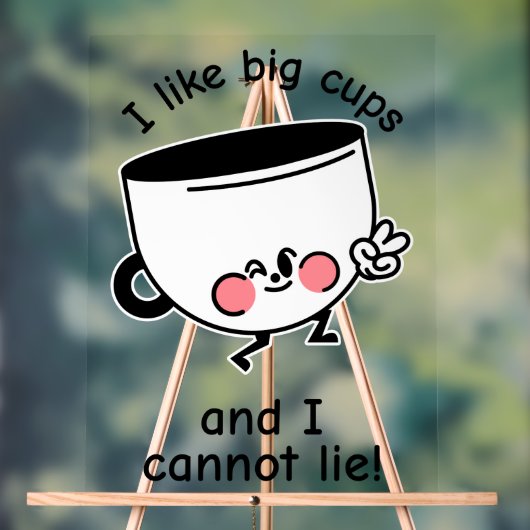 Ik hou van grote kopjes - grappig acryl teken acryl bord (Neutraal)