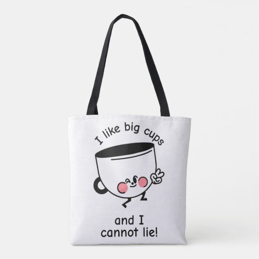Ik hou van grote kopjes - Grappige Canvas tas (Achterkant)