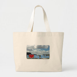 Ik hou van grote luchten grote tote bag