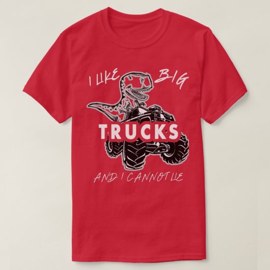 Ik hou van grote monstertrucks en dinosaurussen 2 t-shirt (Design voorkant)