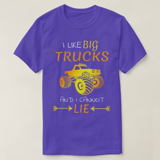 Ik hou van grote monstertrucks t-shirt (Design voorkant)