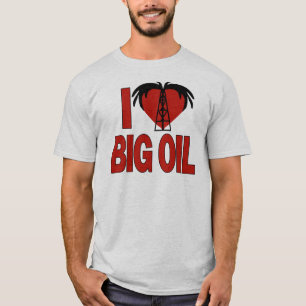 Ik hou van grote olie t-shirt
