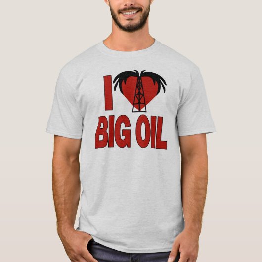 Ik hou van grote olie t-shirt (Voorkant)