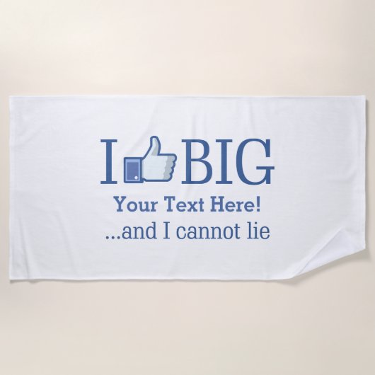 Ik hou van grote persoonlijke Jouw tekst op een Strandlaken (Voorkant)