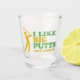 Ik hou van grote putten en ik kan geen golfhumor l shot glas