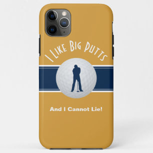 Ik Hou van Grote Putts Golf Humor Plezier Geel Bla Case-Mate iPhone Case