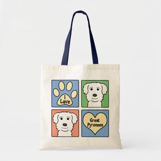 Ik hou van Grote Pyreneeën Tote Bag (Voorkant)