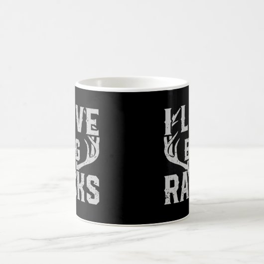 Ik hou van grote rekken grappige herten Elk Buck H Koffiemok (Center)