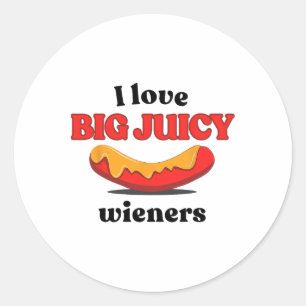 Ik hou van grote sappige wijnboeren grappige hotdo ronde sticker