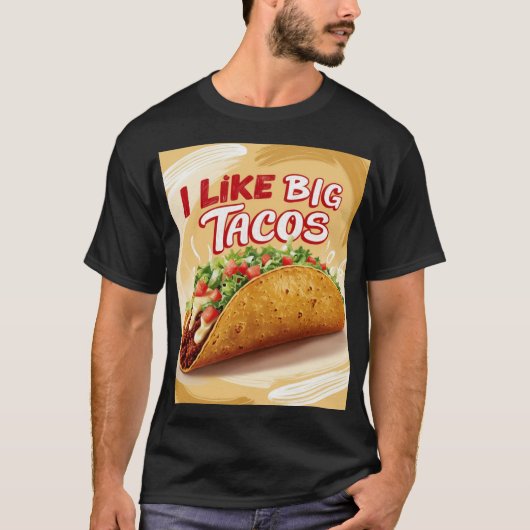 Ik hou van grote taco's t-shirt (Voorkant)