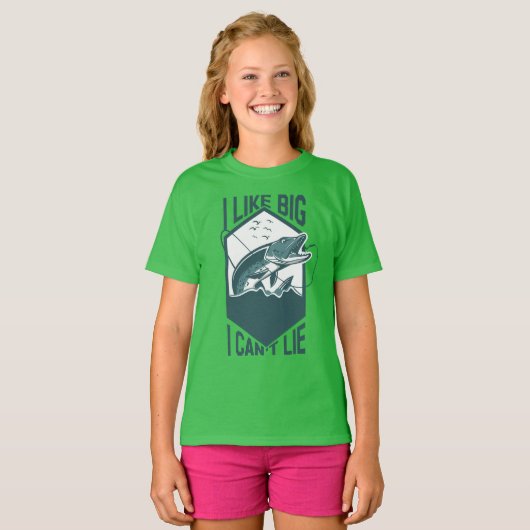 Ik hou van grote vissen en ik kan niet bijten. t-shirt (Voorkant volledig)