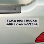 Ik hou van grote vrachtwagens... bumpersticker (Op auto)