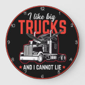 Ik hou van grote vrachtwagens" Humorous Klok (Voorkant)
