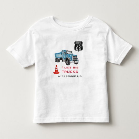 Ik hou van grote vrachtwagens, ik kan niet liegen kinder shirts (Voorkant)