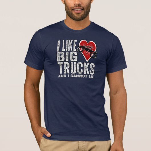 Ik hou van grote vrachtwagens t-shirt (Voorkant)