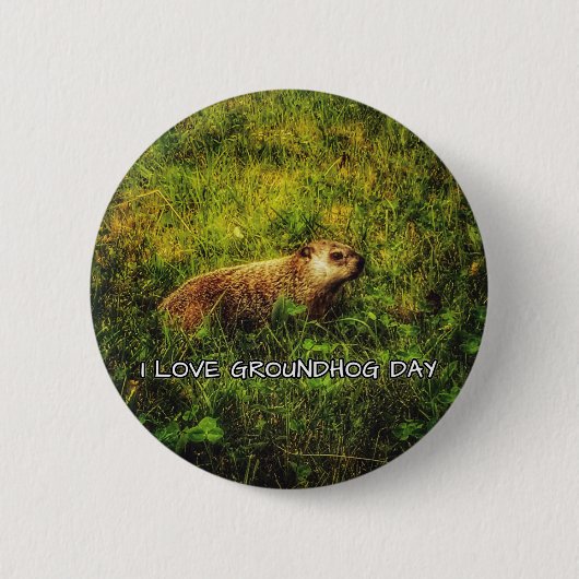 Ik hou van Groundhog Day-knop Ronde Button 5,7 Cm (Voorkant)