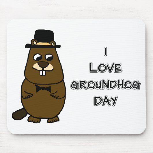 Ik hou van Groundhog Day Muismat (Voorkant)
