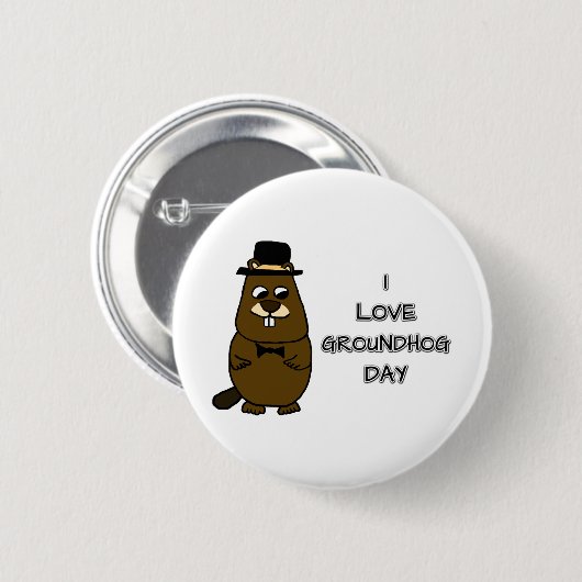 Ik hou van Groundhog Day Ronde Button 5,7 Cm (Voorkant /achterkant)