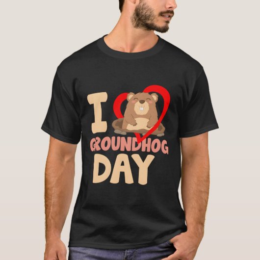 Ik hou van Groundhog Day T-shirt (Voorkant)