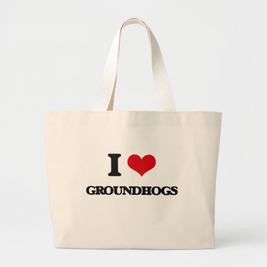 Ik hou van Groundhogs Grote Tote Bag (Voorkant)