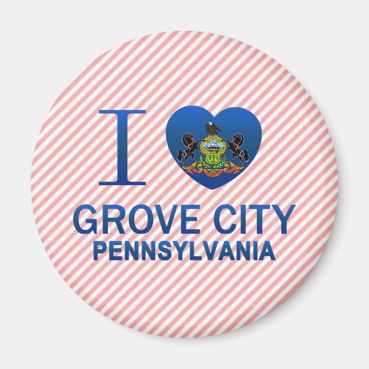 Ik hou van Grove City, PA Magneet (Voorkant)