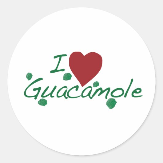 Ik hou van guacamole ronde sticker (Voorkant)