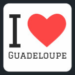Ik hou van Guadeloupe Vierkante Sticker<br><div class="desc">Ik hou van Guadeloupe,  voor reisliefhebbers</div>