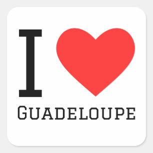 Ik hou van Guadeloupe Vierkante Sticker
