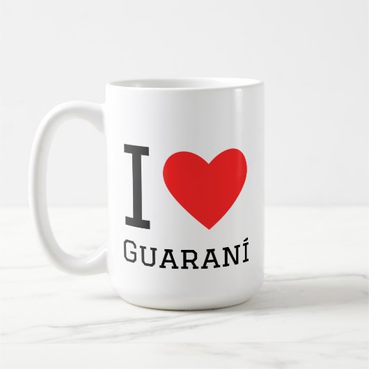 Ik hou van guarani koffiemok (Links)