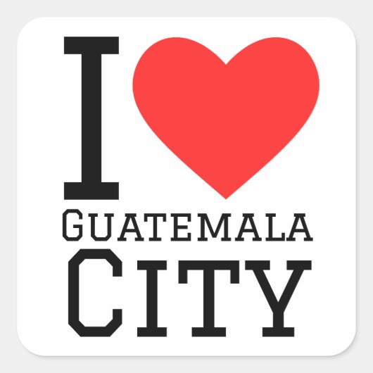 Ik hou van Guatemala City Vierkante Sticker (Voorkant)