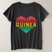 Ik hou van Guinee, Guinee hart Grote Maat T-shirt (Design voorkant)