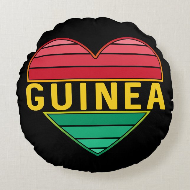 Ik hou van Guinee, Guinee hart Rond Kussen (Voorkant)