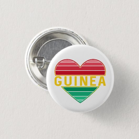 Ik hou van Guinee, Guinee hart Ronde Button 3,2 Cm (Voorkant /achterkant)