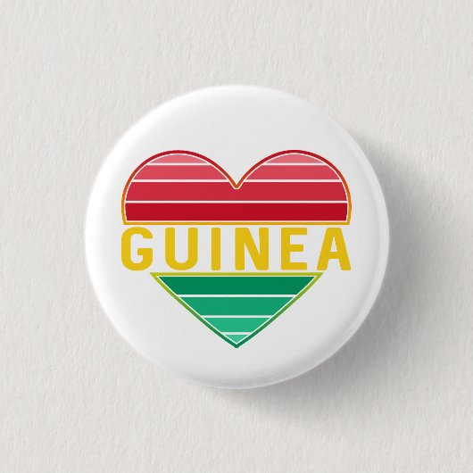 Ik hou van Guinee, Guinee hart Ronde Button 3,2 Cm (Voorkant)
