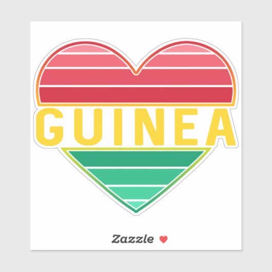 Ik hou van Guinee, Guinee hart Sticker (Vel)