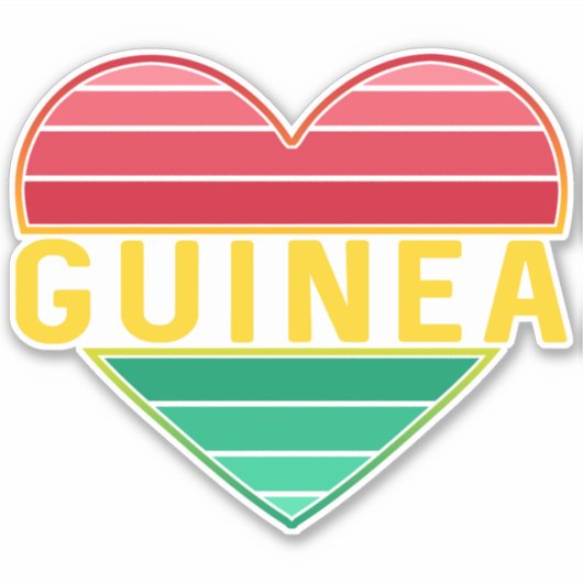 Ik hou van Guinee, Guinee hart Sticker (Voorkant)