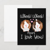 Ik hou van Guinee Pig Cavy Roddent Bedankkaart (Voorkant / Achterkant)