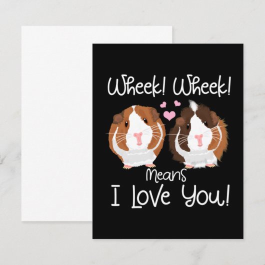 Ik hou van Guinee Pig Cavy Roddent Bedankkaart (Voorkant / Achterkant)