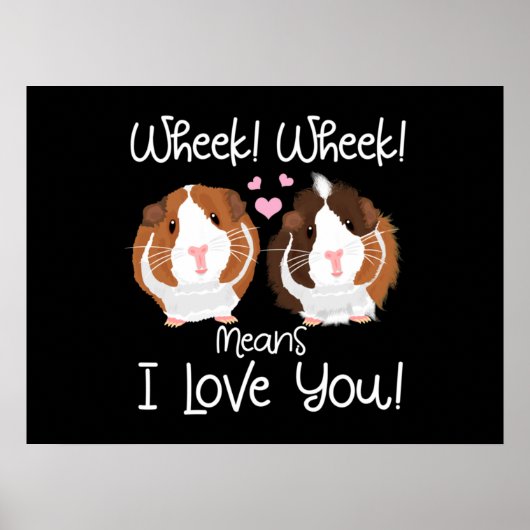 Ik hou van Guinee Pig Cavy Roddent Poster (Voorkant)