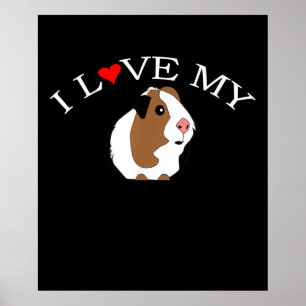 Ik hou van Guinee Pig Guinese varkensovers Poster