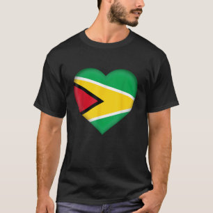 Ik hou van Guyana Guyaanse Vlag Hart Outfit T-shirt